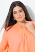Mousseline blouse, A-lijn, tuniekhals, halve mouwen