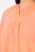 Mousseline blouse, A-lijn, tuniekhals, halve mouwen