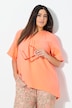 Mousseline blouse, A-lijn, tuniekhals, halve mouwen