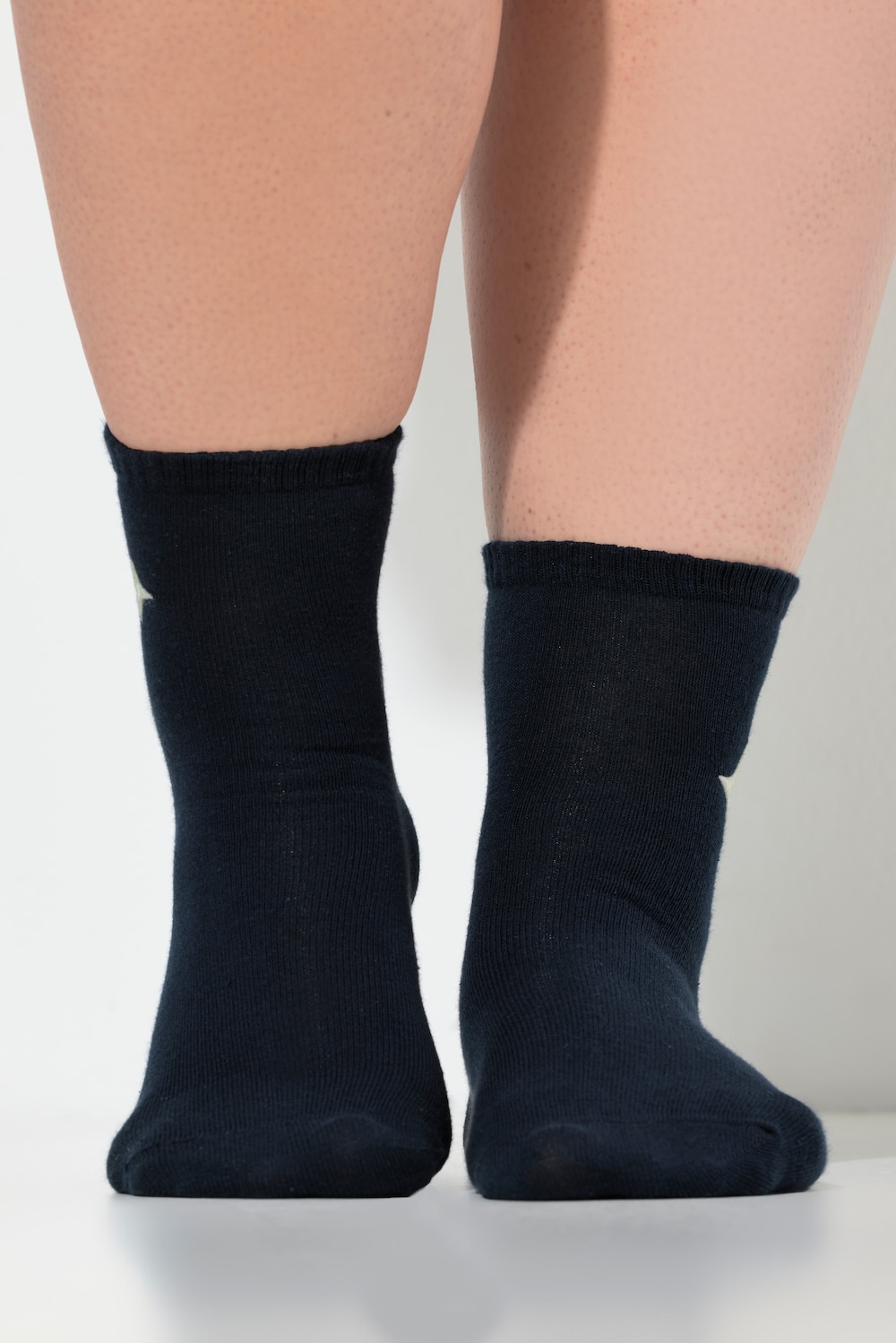 Große Größen Glow-in-the-Dark-Strümpfe, Damen, blau, Größe: 39-42, Baumwolle/Synthetische Fasern, Ulla Popken