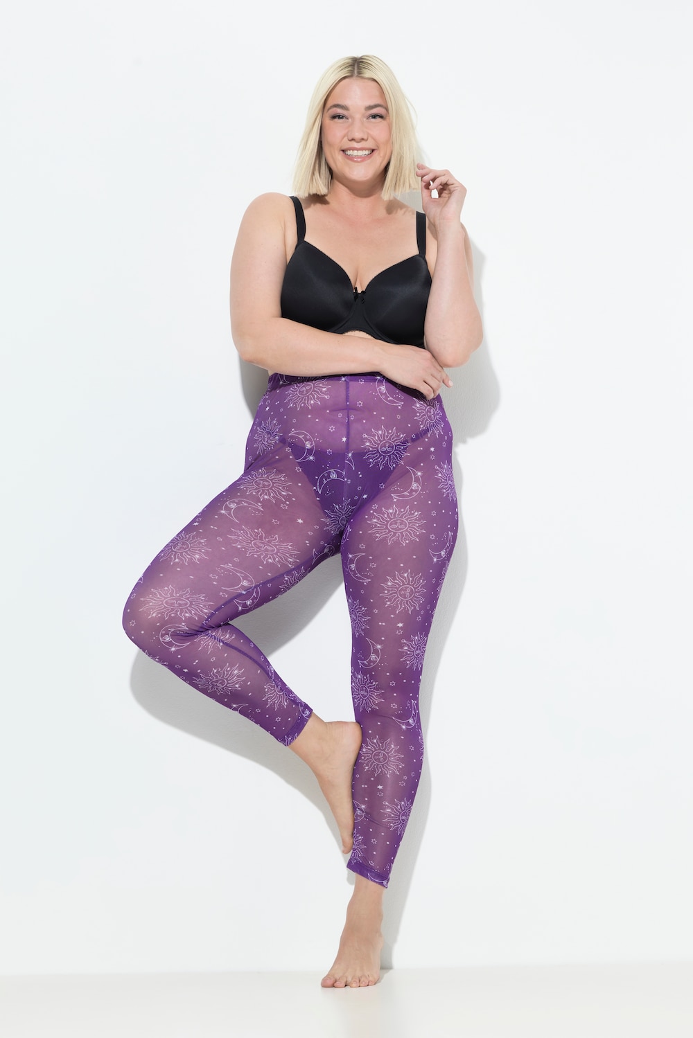 Strømpe-leggings, sol & måne, mesh