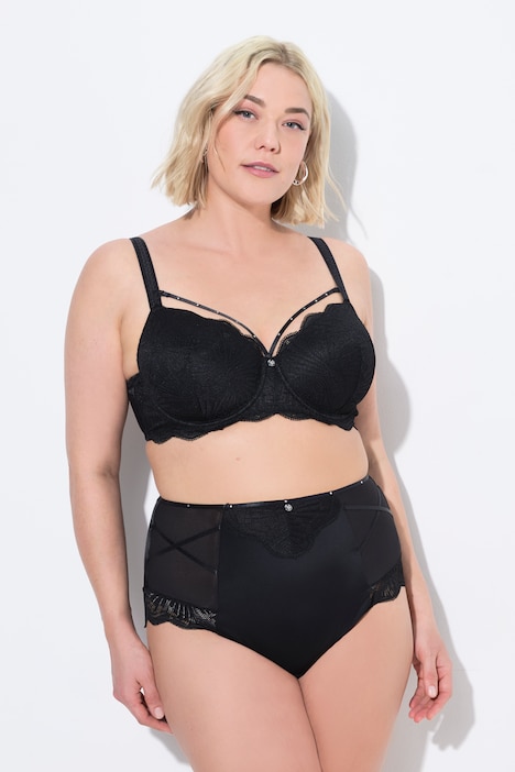 Strappy Scalloped Lace Underwire Bra