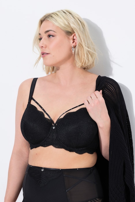 Strappy Scalloped Lace Underwire Bra