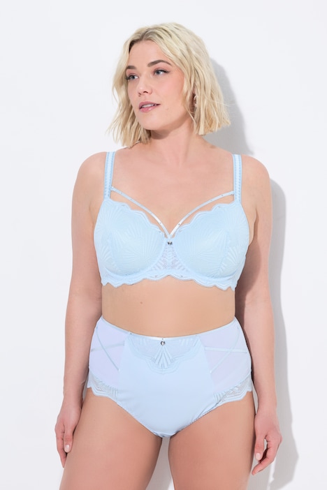 Strappy Scalloped Lace Underwire Bra