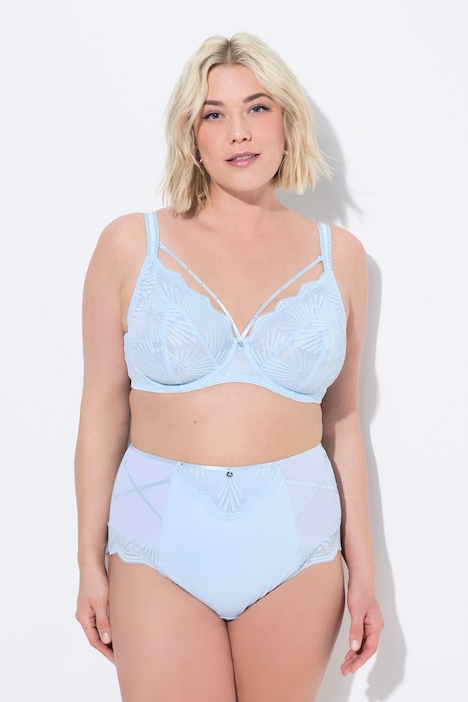 Strappy Scalloped Lace Cupless Underwire Bra