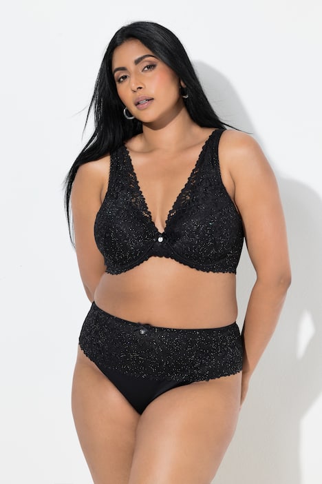 TRUYOU String-Panty, glitzernde Spitze, Mikrofaser