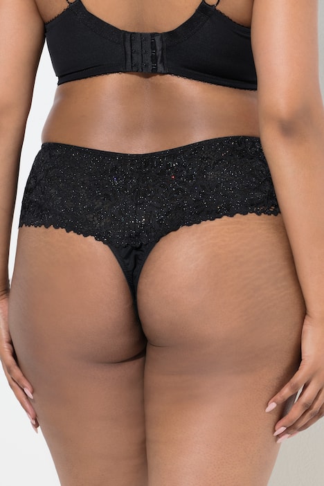 TRUYOU String-Panty, glitzernde Spitze, Mikrofaser