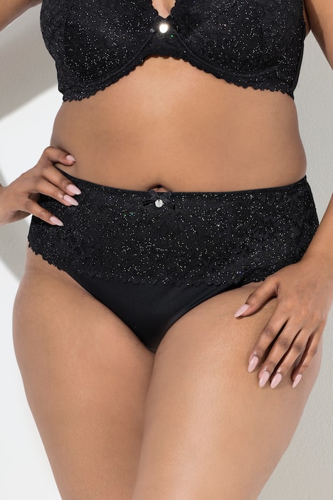 TRUYOU String-Panty, glitzernde Spitze, Mikrofaser