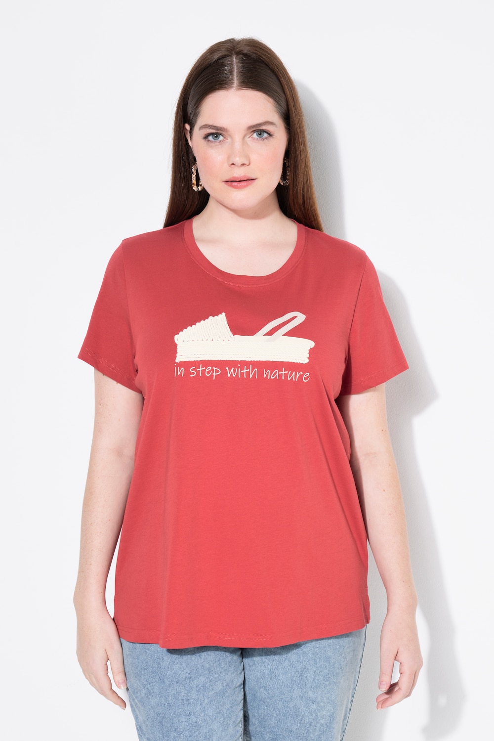 Große Größen T-Shirt, Damen, rot, Größe: 54/56, Baumwolle, Ulla Popken