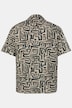 Men+ Linnenmix-overhemd, korte mouw, Cubaanse kraag, all-over print, Cuba fit, tot 8 XL