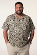Men+ Linnenmix-overhemd, korte mouw, Cubaanse kraag, all-over print, Cuba fit, tot 8 XL