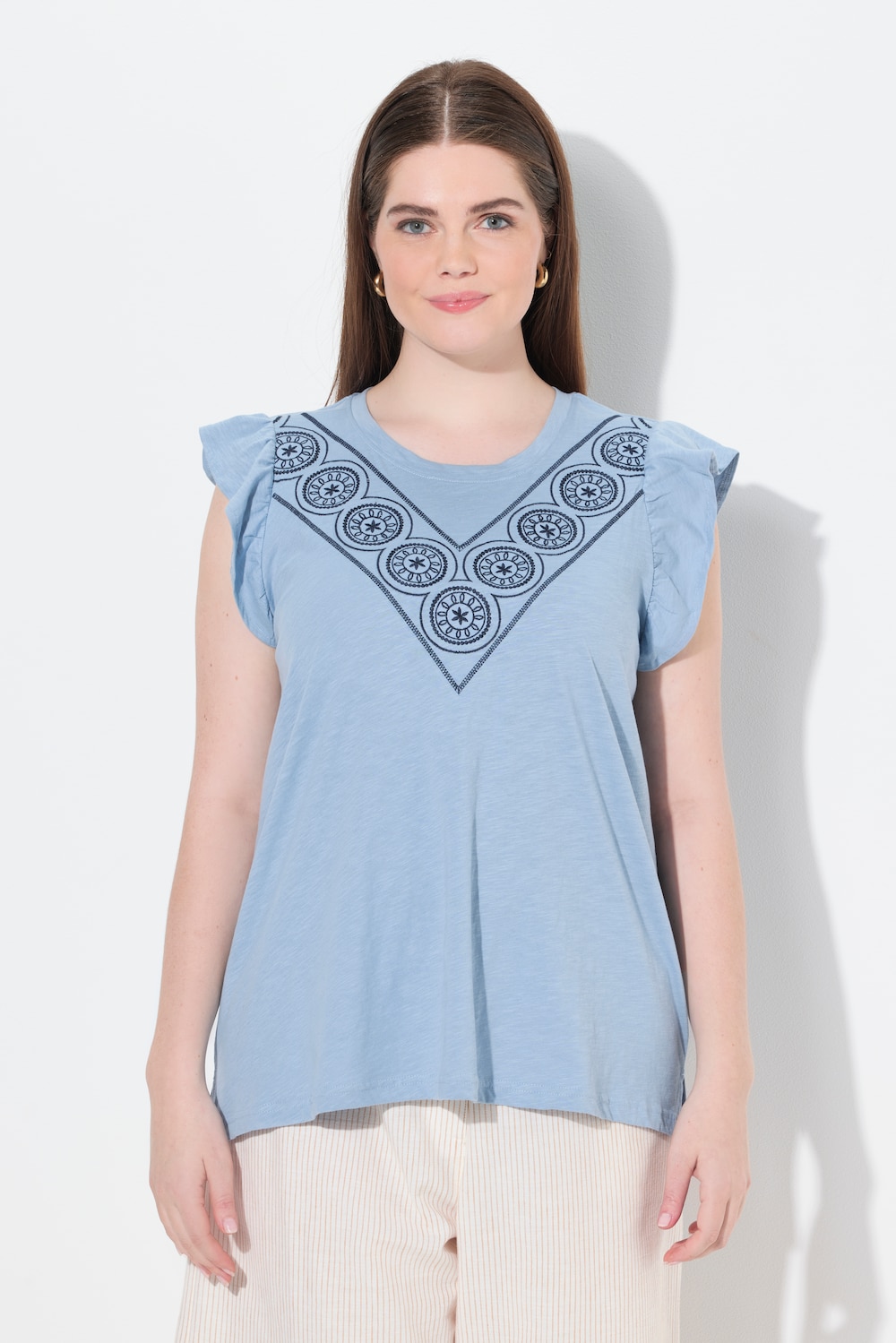 Große Größen T-Shirt, Damen, blau, Größe: 58/60, Baumwolle, Ulla Popken
