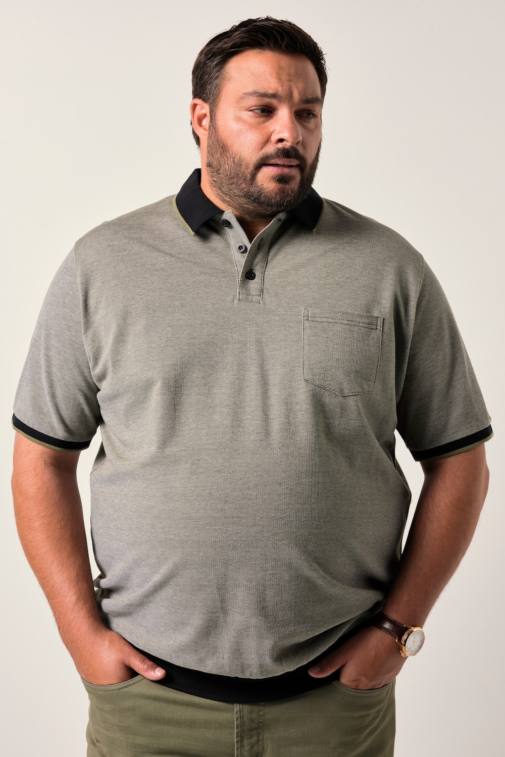 Men+ Poloshirt, Halbarm, Bauchfit, Piqué, bis 8 XL