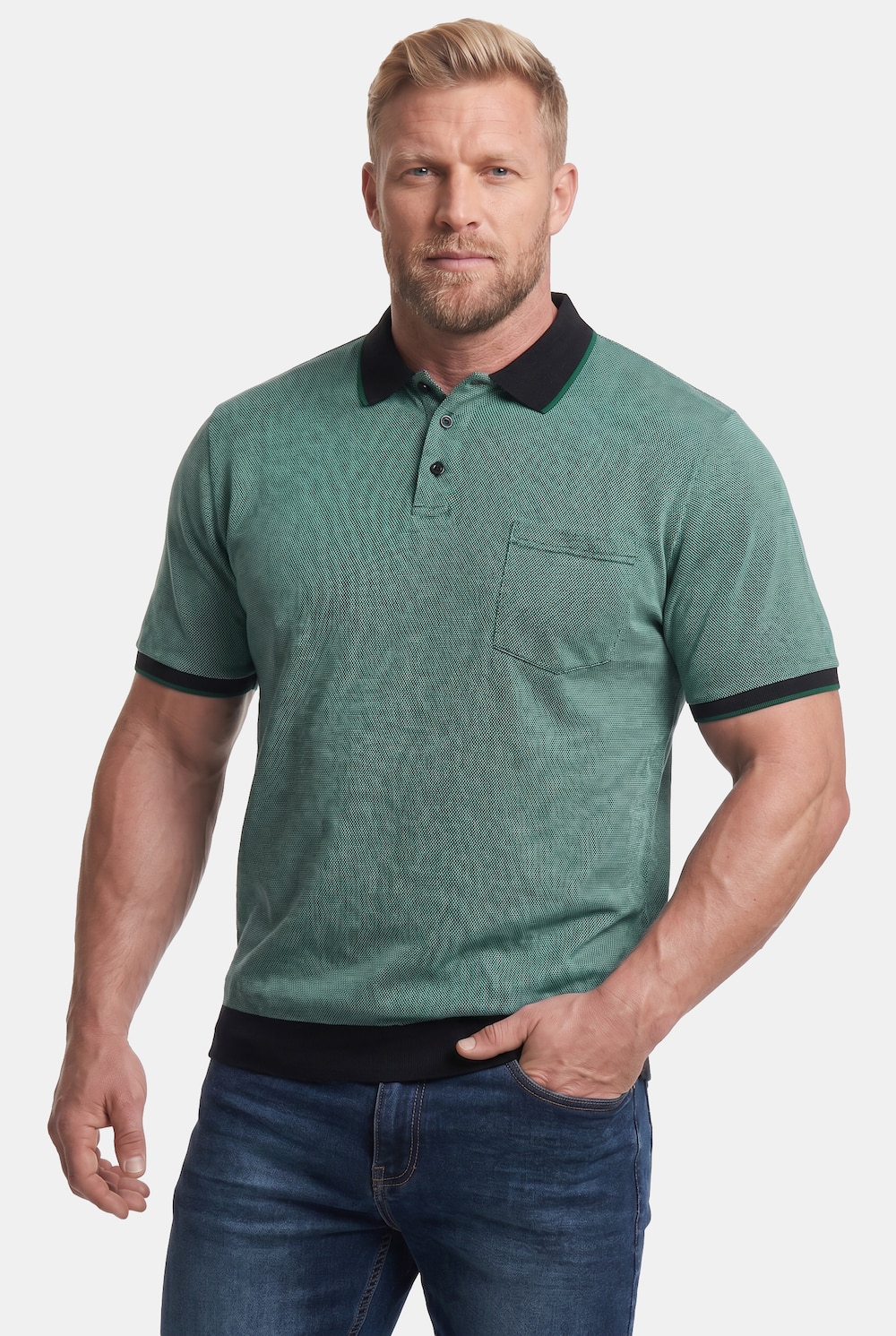 Poloshirt, Halbarm, Bauchfit, Piqué, bis 8 XL