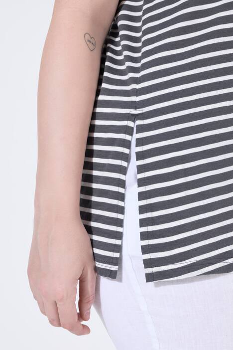 Longshirt, Ringel, A-Linie, Rundhals, Halbarm