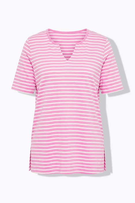 Longshirt, Ringel, A-Linie, Rundhals, Halbarm