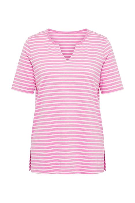 Dlouhé tričko, pruhy, A střih, kulatý výstřih, krátké rukávy