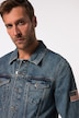 JP 1880 Jeansjacke, skulderbadge og 4 lommer, op til str. 8XL