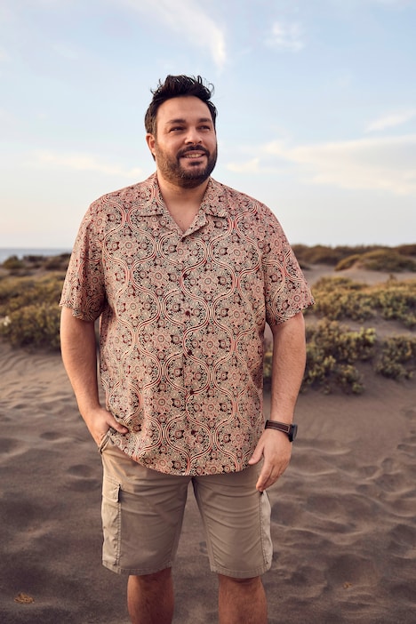 Men+ Viskose-Hemd, Halbarm, Cubakragen, Cuba Fit, bis 8 XL