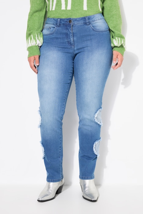 Jeans, 5-pocket, hart-cutouts