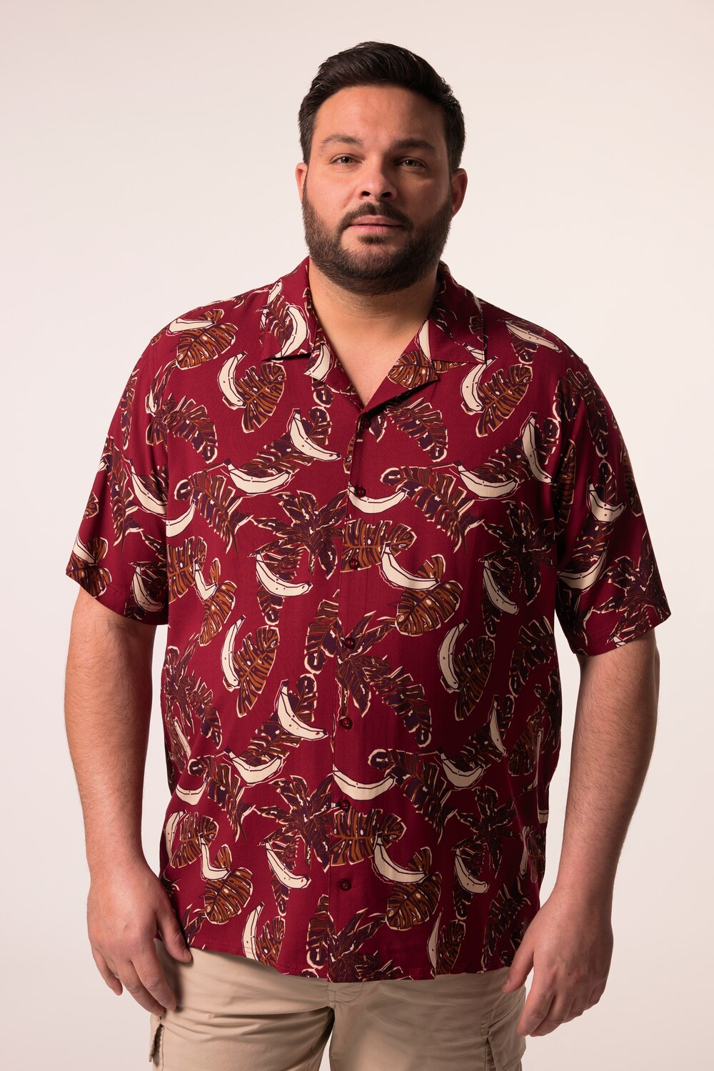 Men+ Viskose-Hemd, Halbarm, Cubakragen, Cuba Fit, bis 8 XL