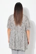 Blouse, diermotief, A-lijn, carréhals, halflange mouw