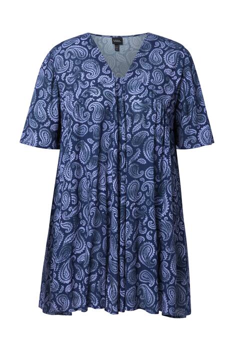 Halenka, vzor zvířete, A střih, hranatý výstřih, krátké rukávy