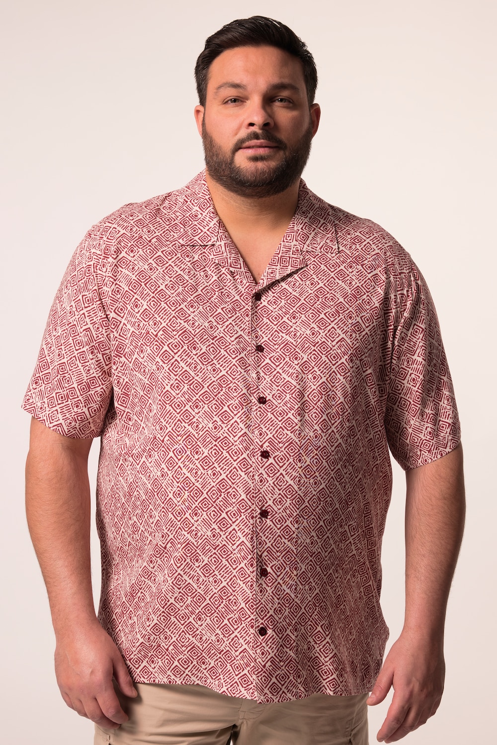 Men+ Viskose-Hemd, Halbarm, Cubakragen, Cuba Fit, bis 8 XL