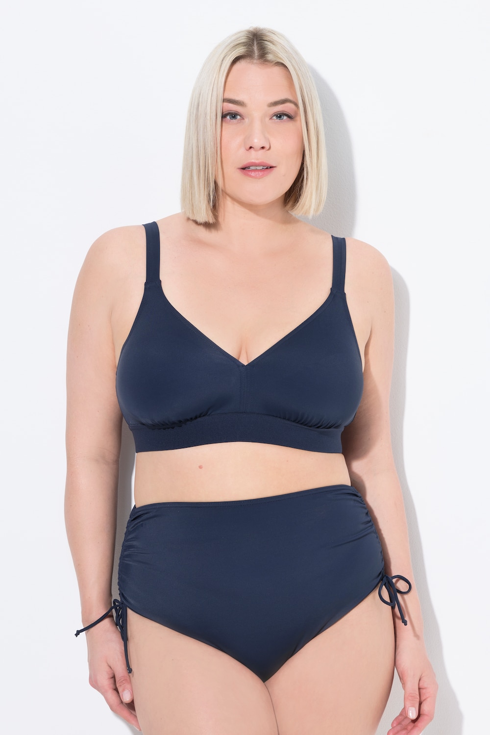 Große Größen Bikini-Top, Damen, blau, Größe: 54, Polyester/Elasthan, Ulla Popken