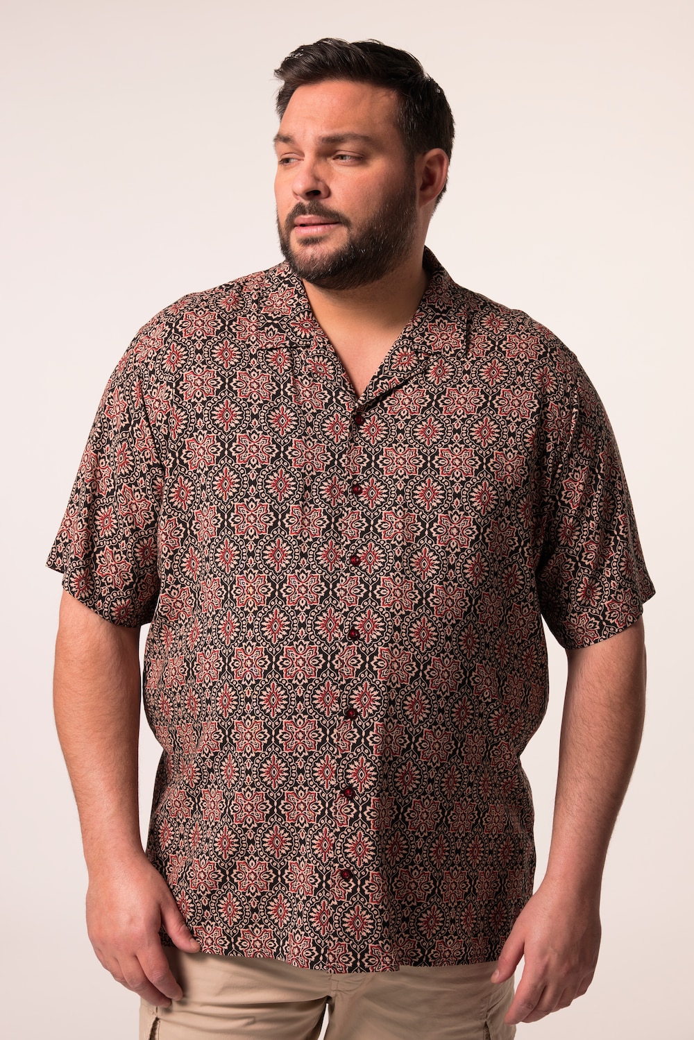 Men+ Viskose-Hemd, Halbarm, Cubakragen, Cuba Fit, bis 8 XL