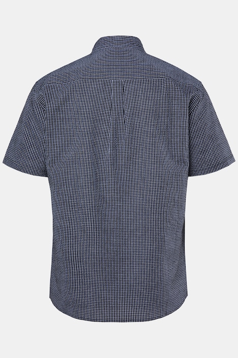 geruit overhemd, korte mouw, kentkraag, seersucker, comfort fit, tot 8XL