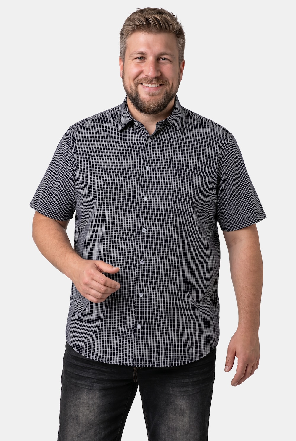 Karohemd, Halbarm, Kentkragen, Seersucker, Comfort Fit, bis 8 XL
