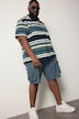 Bermuda cargo STHUGE en Ripstop, taille élastique, coupe Loose Fit - jusqu'à la taille 74