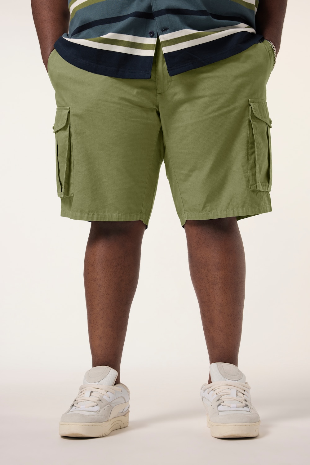 STHUGE Cargo-Bermuda, Loose Fit, Ribstop, Elastikbund, bis 72