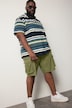 Bermuda cargo STHUGE en Ripstop, taille élastique, coupe Loose Fit - jusqu'à la taille 74