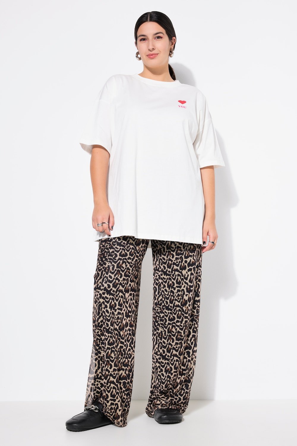 Große Größen Mesh-Hose, Damen, braun, Größe: 54/56, Polyester, Studio Untold