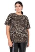 Tričko, oversize, leopardí potisk