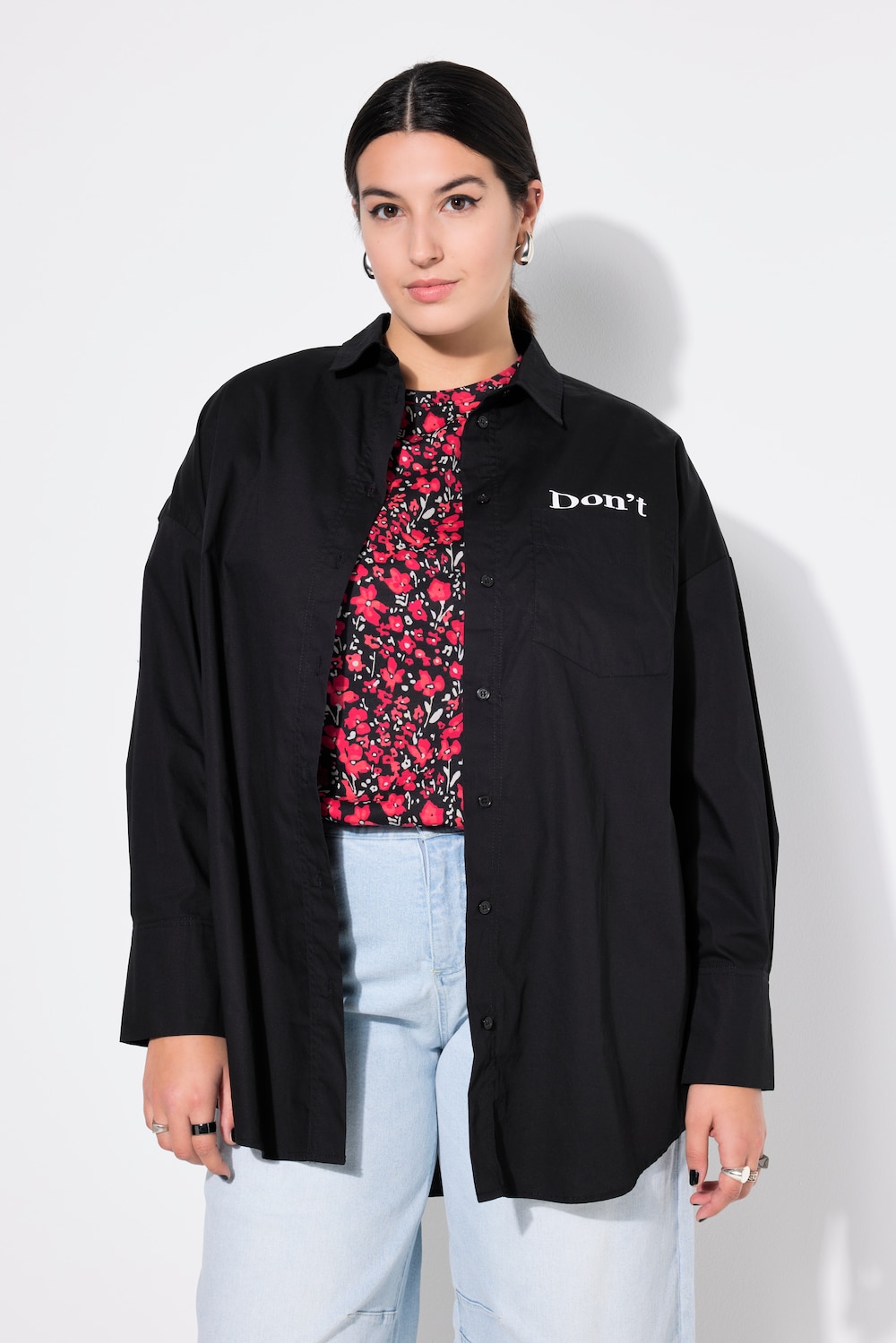 Hemdbluse, Boxy Shape, Rücken-Print