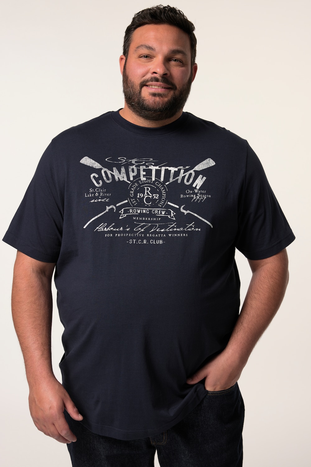 Men+ T-Shirt, Halbarm, Print, Rundhals, bis 8 XL