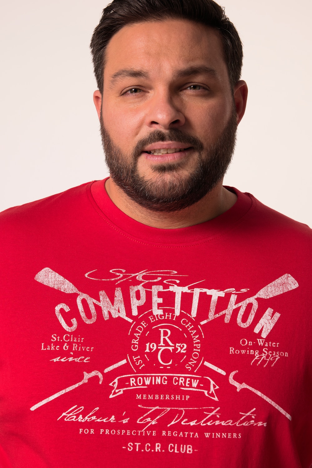 Stora storlekar T-shirt, Her, röd, storlek: 7XL, Bomull, Men Plus