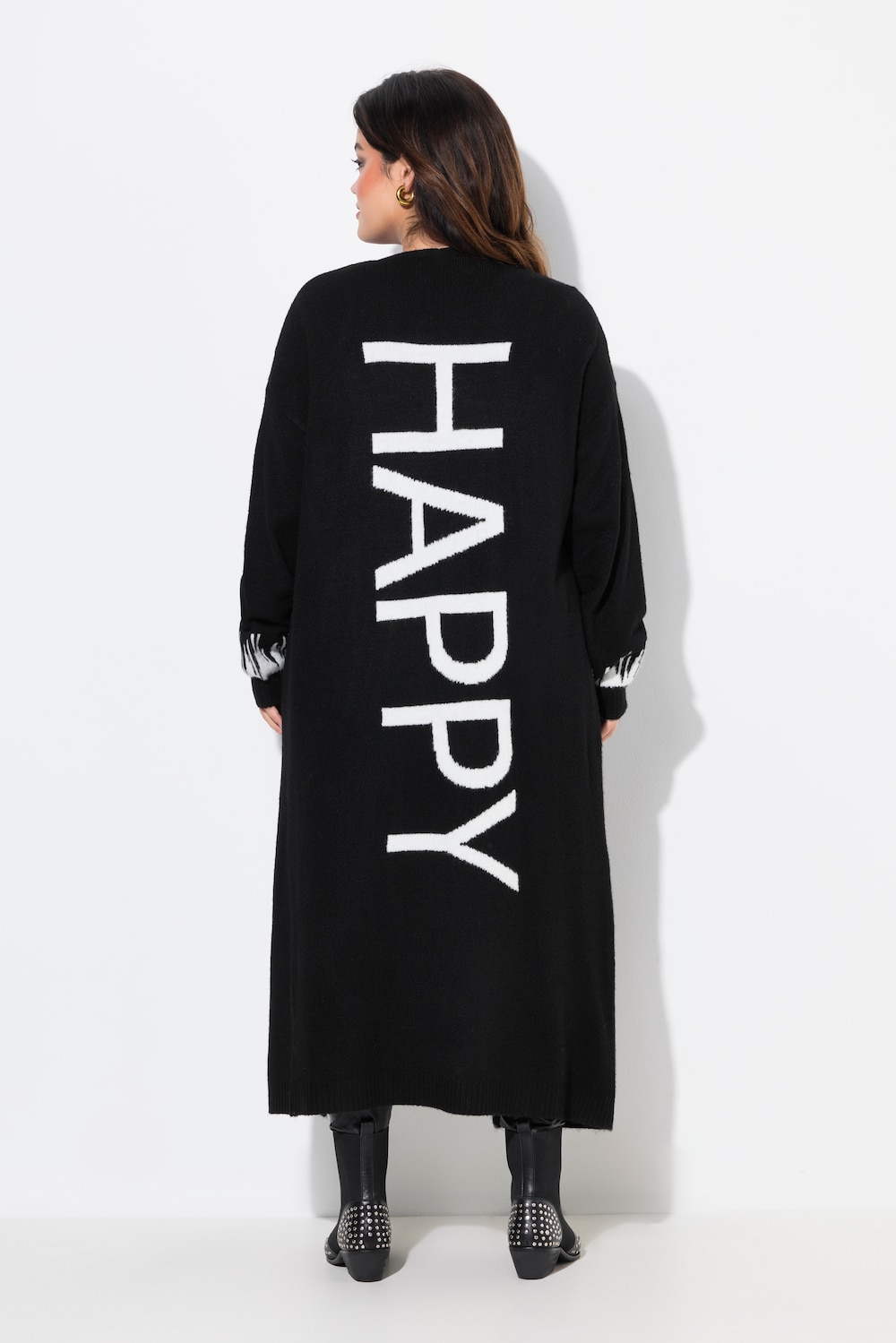 Ulla Popken Strickmantel Lang Schwarz Cardigan Schwarz » Große