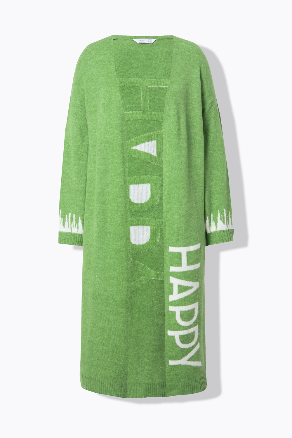 Stora storlekar Lång stickad kofta, Dam, grön, storlek: 54/56, Syntetfibrer/Polyester, Angel of Style