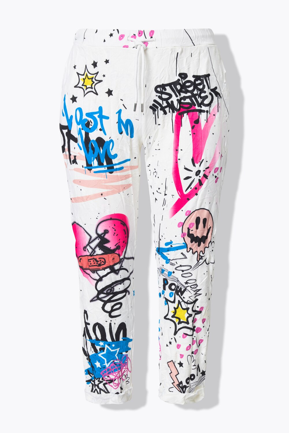 Stora storlekar Byxa, Dam, vit, storlek: 46, Polyester/Bomull, Angel of Style