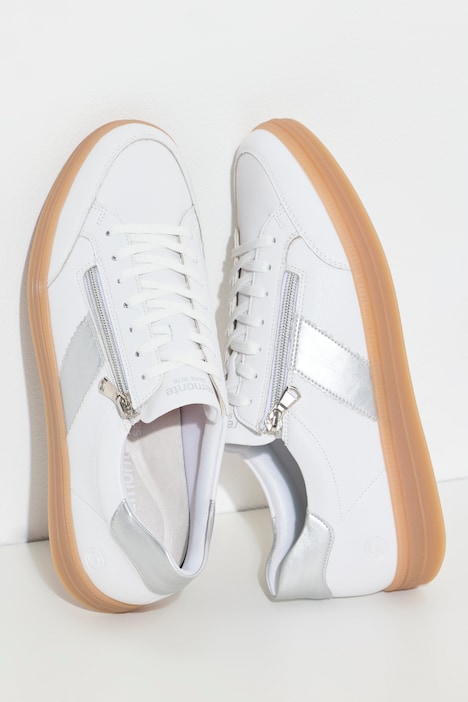 Leren sneakers, rits, wijdte G