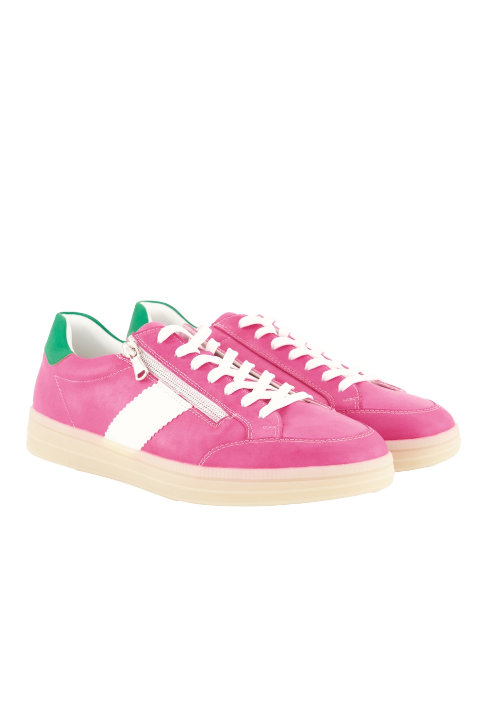 Stora storlekar Skinnsneakers, Dam, rosa, storlek: 42, Annat/Läder, Ulla Popken
