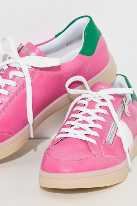 Leren sneakers, rits, wijdte G