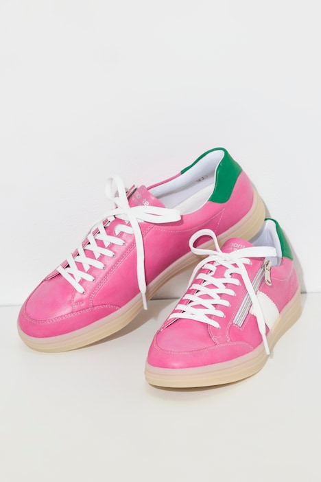 Leren sneakers, rits, wijdte G