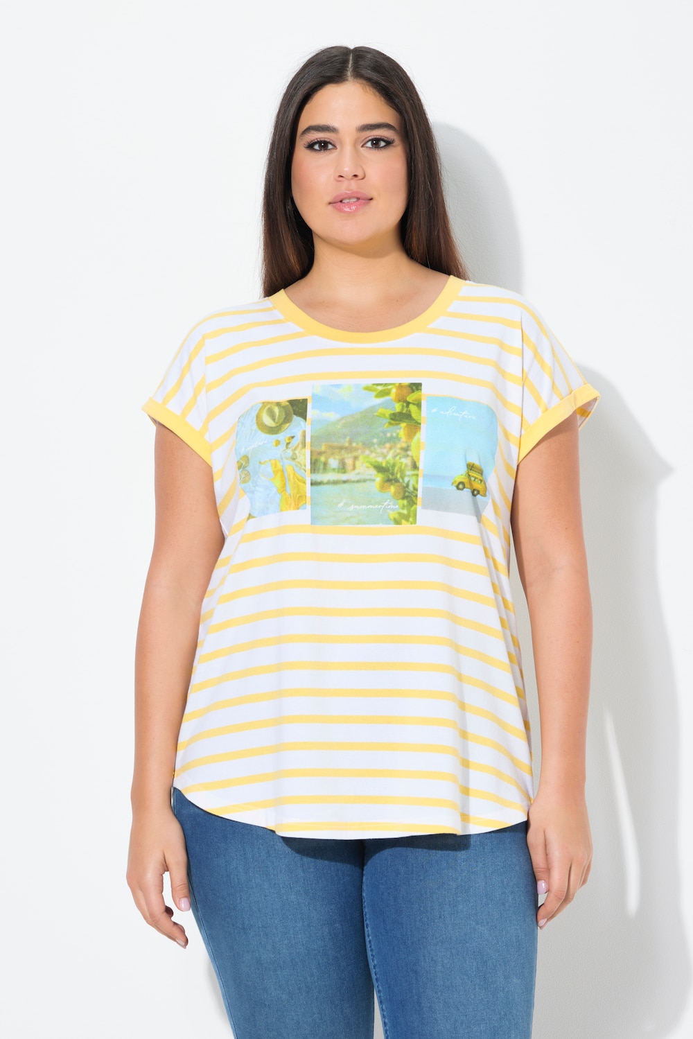 Große Größen Shirt, Damen, gelb, Größe: 62/64, Baumwolle, Ulla Popken