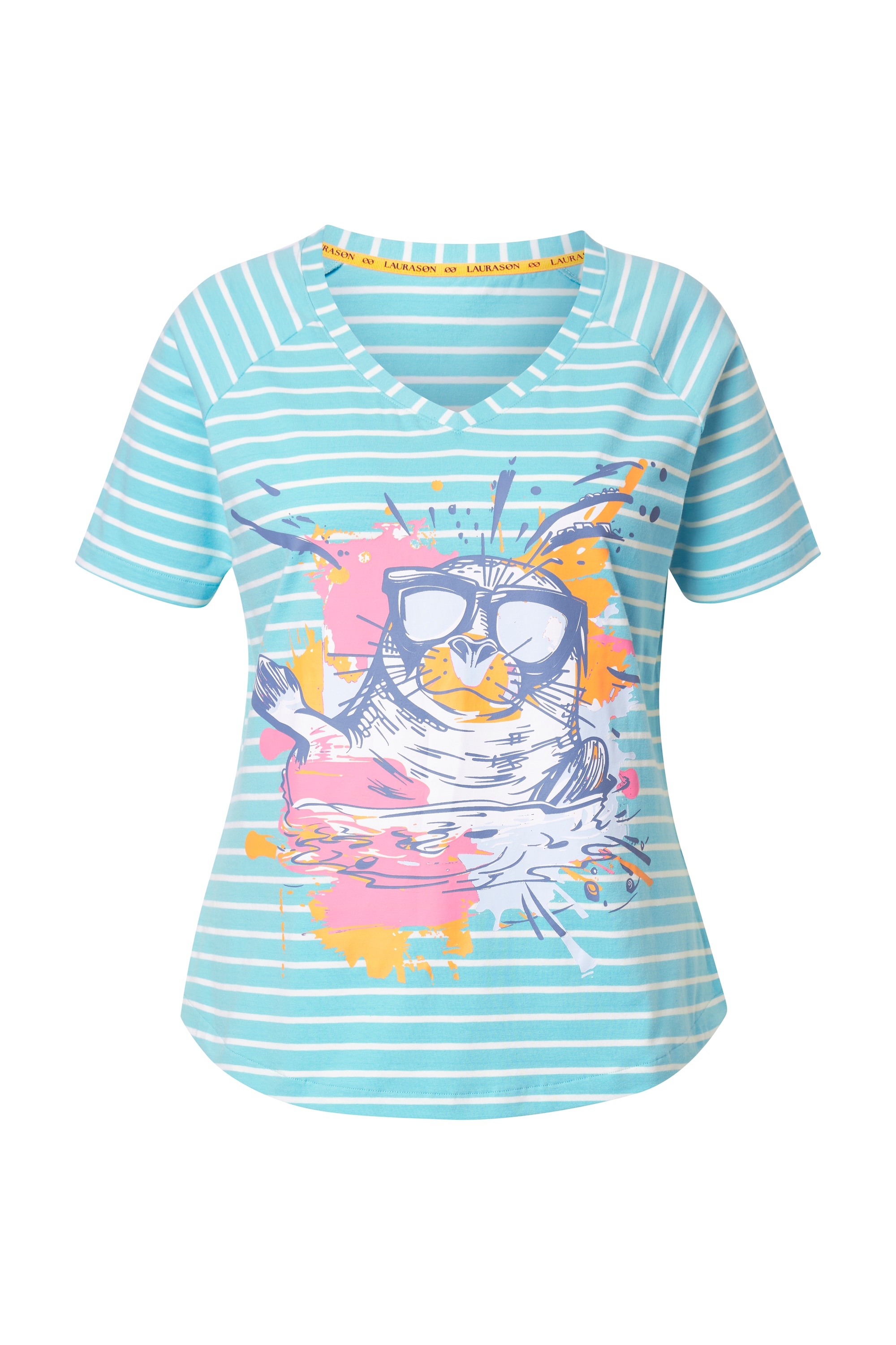 Laurasøn Damen T Shirt Ringel V Ausschnitt 1 2 Arm 838061
