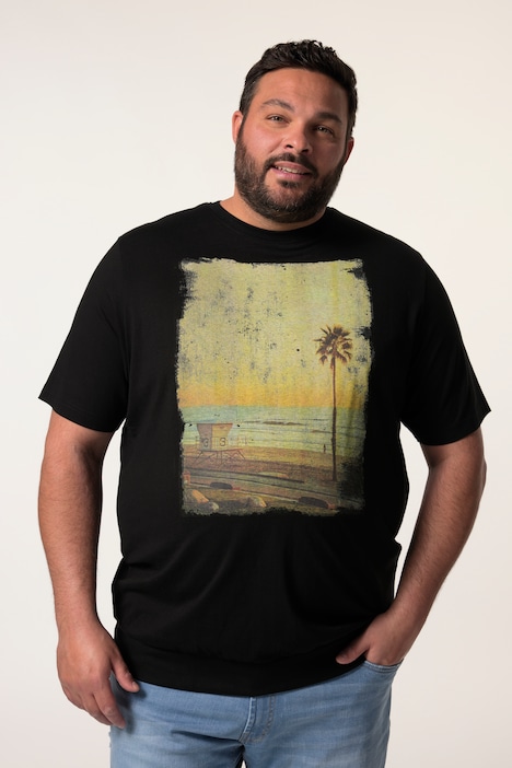 Men+ T-shirt, korte mouw, buikvriendelijk, print, ronde hals, tot 8 XL